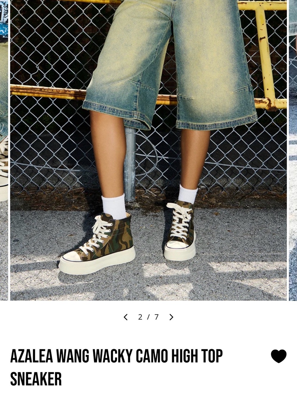 Azalea Wang Wacky Camo High Top Sneaker in Green Camo